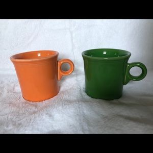 Fiestaware Set of Orange and Green Mugs